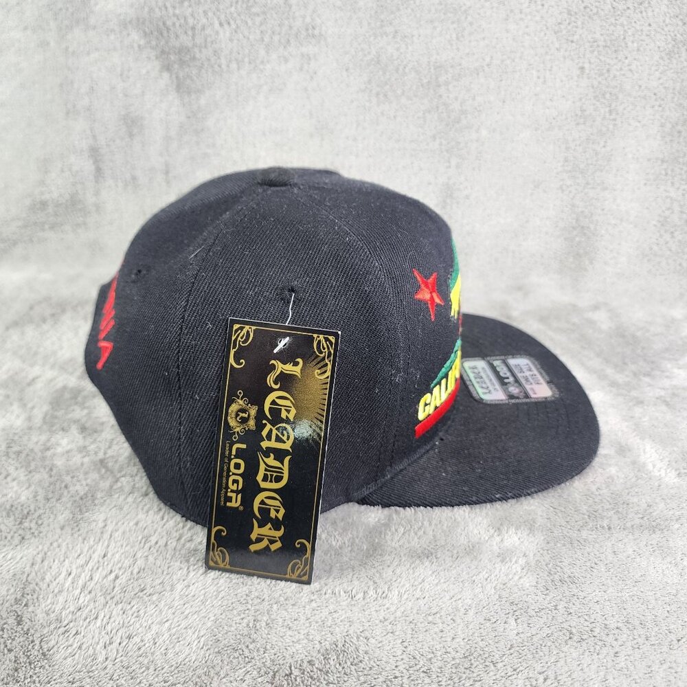 California Republic Snapback Hat California Bear Design Rasta One Size Fits All - Picture 3 of 7